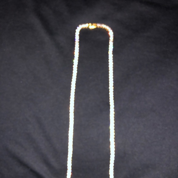 ShopGLD Accessories 8k Gold Plated 3mm Tennis Chain 18 Wcz Stones